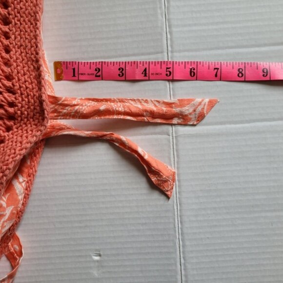 Crochet bag tote sack beach bag sewing knitting peach orange summer hand made - Picture 14 of 14